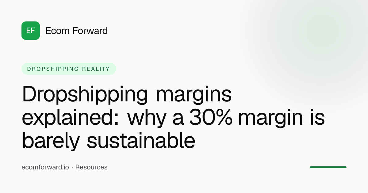 Dropshipping margins explained: why a 30% margin is barely sustainable ...
